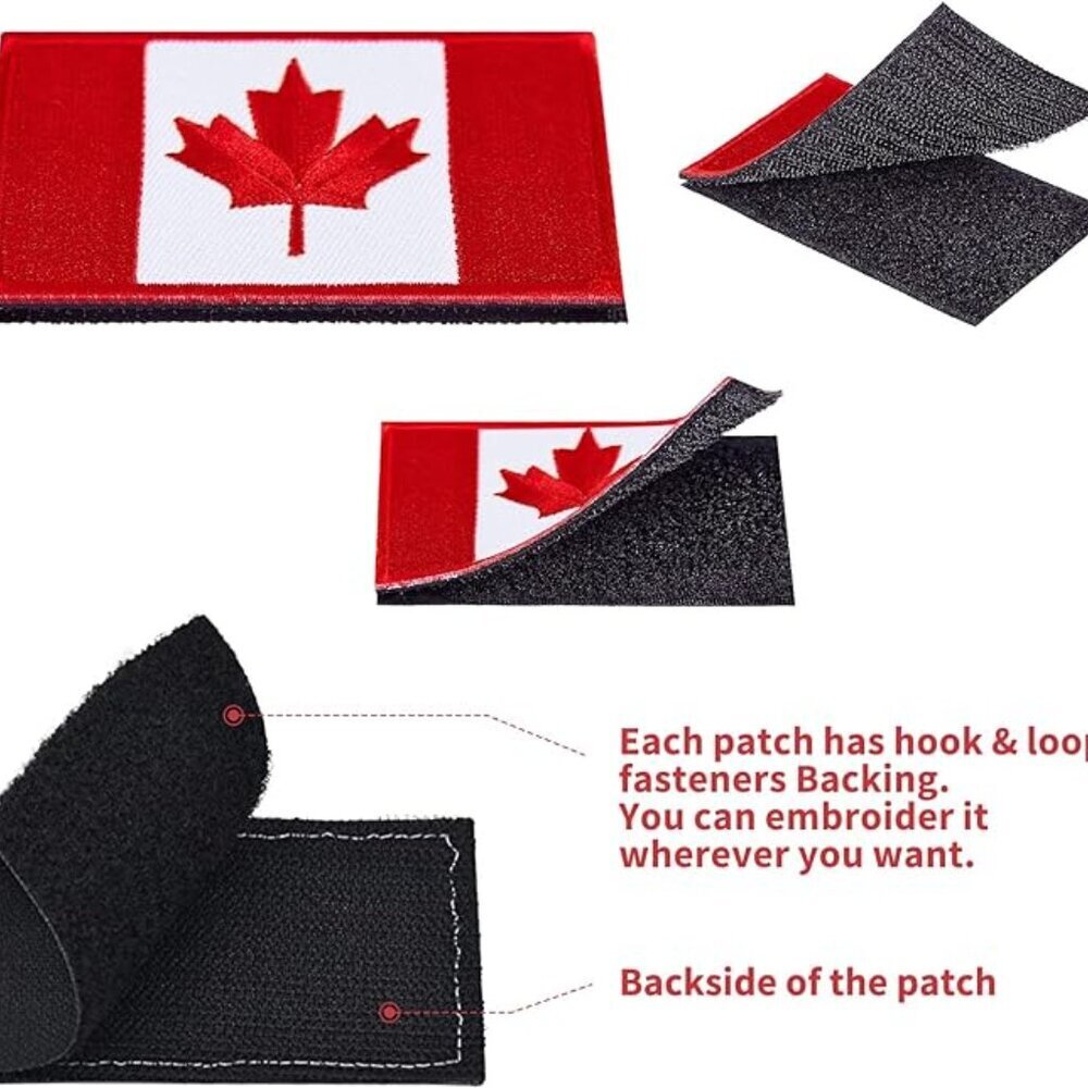 Baseball Cap CANADA Flag Hat with 1 Unique Embroidered Canada -Themed Patches - Picture 8 of 9